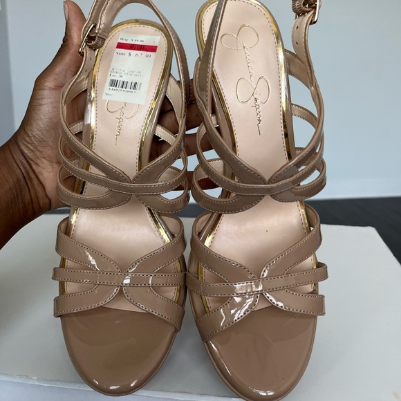 JESSICA SIMPSON (JS-BINNIE)•S:10M/40•NUDE•PATENT HIGH HEEL SHOE/SANDAL - Picture 4 of 16
